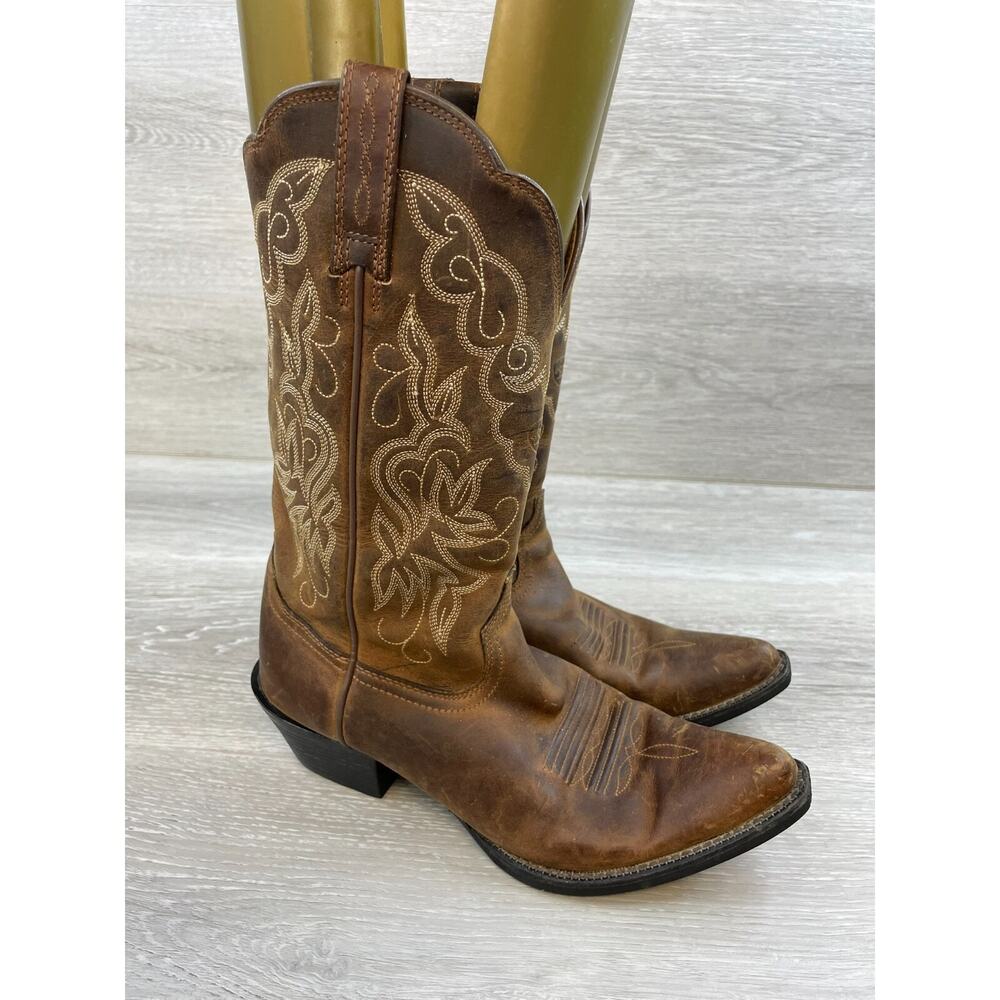 Ariat Heritage 10009514 Women's 6B Brown Leather Embroidery Cowgirl Western Boot